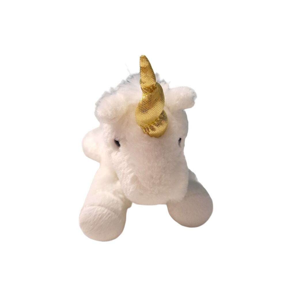 NEW Aurora Magical Unicorn Plush in White/Gold (Small 7.5" L x 6" H)